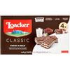 Loacker, Classic Cocoa & Milk Multipack, Wafer Classico con 3 Strati di Cialde al Cacao Farcite con Crema al Latte Alpino, Merenda e Snack, Formato Convenienza, 1 Confezione da 4 Wafer da 45g