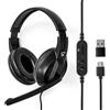 Nedis Auricolare PC | Over-ear | Stereo | USB Type-A / USB Type-C ™ | Microfono pieghevole | Nero