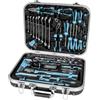 Mannesmann Quantool Set di utensili 120 pz., acciaio CV/S2, telaio alluminio | Q25120 | Cricchetto reversibile 3/8, pinze con pinza a crimpare, lima da officina, martello e inserti nella valigetta HDPE