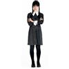 Mercoledi' addams vestito classico con parrucca con trecce