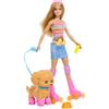 Barbie & cucciolo sui pattini, bambola e accessori