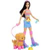 Barbie & cucciolo sui pattini, bambola e accessori