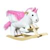 Cavallo a dondolo unicorno con musica in metallo e legno 65x32x55cm