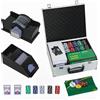 Set poker con 300 fiches, mescolatore e distributore carte, tappetino, 5 dadi, pulsante dealer e valigetta