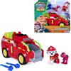 Paw patrol: the dino movie, camion dei pompieri marshall dino rescue con lanciamissili rotante a 360° con 2 action figure, dai 3 anni in su