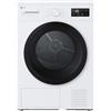 LG RNA1008NWK Asciugatrice Pompa di Calore 8 kg, Classe D, Asciugatura Delicata a Bassa Temperatura con Sensore, Serie A1, 8 Programmi, Cestello in Acciaio Galvanizzato, Bianco