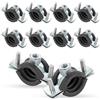 Poppstar 10x Fascette stringitubo gommate (campo di serraggio 20-25 mm, 1/2) con viti prigioniere M8*90 e tasselli, W1 acciaio zincato