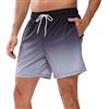Vorvowry Costume Uomo Mare Calzoncini Asciugatura Rapida Costumi da Bagno Impermeabile Boxer con Tasca Estivi Pantaloncini Uomo Colore Sfumatore per Nuoto Corsa Fitness