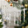 HERZONE 36 pezzi Decorazioni per albero di Natale a forma di stalattite, in acrilico, decorazioni per albero di Natale, decorazioni natalizie per albero di Natale (A-trasparente)