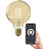CALEX Lampadina LED Smart E27 G95, Filamento Oro, WiFi App | Un bagliore caldo e decorativo con filamento dorato visibile, con controllo vocale tramite Alexa o Google Home