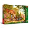 Trefl Premium Plus Quality - Puzzle Tea Time: Casetta con tetto in paglia - 1000 Pezzi, Serie di Immagini Nostalgiche Dipinte,per Adulti e Bambini a partire dai 12 Anni