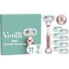Gillette Venus Pro Smooth Sensitive Rasoio Donna A 5 Lame Per Pelli Sensibili Con 9 Lamette Di Ricambio, Manico In Metallo Riutilizzabile E Gancio Per La Doccia