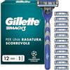 Gillette Mach3 Regolabarba Uomo, Lame Rasoio a Mano Libera, 1 Manico e 12 Lamette da Barba da 3 Lame, Facile Risciacquo, con Gel Lubrificante, Fino a 15 Rasature con 1 Testina