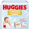 Huggies Extra Care Sensitive, Salviette neonato per pelli sensibili, 99% Acqua pura, 100% Plastic-free, Senza parabeni e alcool, 384 Pz (8 confezioni x 48 salviette)