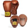 Everlast 1910 Classic Training Guanti da Boxe e Colpitori 16oz (Marrone), Pelle con Chiusura a Strappo, per Sacco - Equipaggiamento Everlast Originale