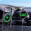Vzyndir Caricatore Wireless Auto Magnetico Qi2 15W, Porta Cellulare Auto Ricarica Wireless con Ventosa a Vuoto e Clip Griglia d'Aria, 360° Regolabile, 20 Magneti N52 Compatibile con iPhone 12-17