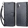 KENHONER Custodia per Samsung Galaxy Note 10 Plus Cover, Nero | Portafoglio in Pelle PU Retro, Antiurto Flip, Slot per Schede, Funzione Stand, Chiusura Magnetica