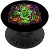 Halloween Glam Retro 90s Graffiti Pop Ar Pickle Ghost Cetriolo Aneto Spettrale Spaventoso Orrore Infestato PopSockets PopGrip Adesivo
