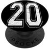 Vintage Varsity Athletic Numbers Maglia sportiva con numero 20, effetto invecchiato PopSockets PopGrip Adesivo