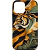 Wild Style Collection Custodia per iPhone 12 mini Fasce per pennelli ispirate alla tigre, in ambra