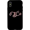 Rose Pink Swirls Stars Monograms ADC Custodia per iPhone X/XS Cute Letter B Initial Monogram Nurse Rose Pink Stethoscope