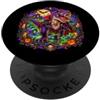 Halloween Glam Retro 90s Graffiti Pop Ar T-Rex Vampire Undead Dinosaur Tyrannosaurus Spettrale Spaventoso PopSockets PopGrip Adesivo