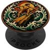 Funny Geologist Ocean Wave Designs Surfer Riding Boulder Tradizionale Tatuaggio Flash PopSockets PopGrip Adesivo