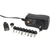 APM 425017 - Alimentatore di rete universale, presa multipla 3-12 V, 2 A, adattatore universale, fornito con 9 punte intercambiabili e 1 chiave di regolazione della tensione, cavo da 1 m, nero
