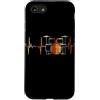 Drum Kit Heartbeat Vintage T-Shirts Custodia per iPhone SE (2020) / 7/8 Batteria Battito cardiaco Vintage ECG Cardiogramma Retro