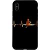 Row Scull Heartbeat Vintage T-Shirts Custodia per iPhone XS Max Riga Scull Battito cardiaco Vintage ECG Cardiogramma Retro