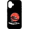 Pine Studio Custodia per iPhone 16 Giapponese Bonsai pino e sole Vintage Paesaggio