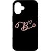 Rose Pink Swirls Stars Monograms ADC Custodia per iPhone 16 Cute Letter B Initial Monogram Nurse Rose Pink Stethoscope