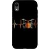 Drum Kit Heartbeat Vintage T-Shirts Custodia per iPhone XR Batteria Battito cardiaco Vintage ECG Cardiogramma Retro