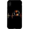 Soccer Heartbeat Vintage T-Shirts Custodia per iPhone XS Max Calcio Battito cardiaco Vintage ECG Cardiogramma Retro