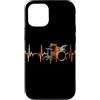 Drum Kit Heartbeat Vintage T-Shirts Custodia per iPhone 12/12 Pro Batteria Battito cardiaco Vintage ECG Cardiogramma Retro