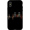 Drums Heartbeat Vintage T-Shirts Custodia per iPhone X/XS Batteria Battito cardiaco Vintage ECG Cardiogramma Retro
