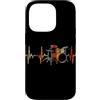 Drum Kit Heartbeat Vintage T-Shirts Custodia per iPhone 14 Pro Batteria Battito cardiaco Vintage ECG Cardiogramma Retro