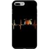 Drum Kit Heartbeat Vintage T-Shirts Custodia per iPhone 7 Plus/8 Plus Batteria Battito cardiaco Vintage ECG Cardiogramma Retro