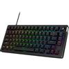 HyperX Alloy Rise 75, Tastiera Meccanica da Gaming Cablata, Illuminazione RGB, Telaio in Policarbonato, 80 Milioni di Pressioni Garantite, Cavo USB-C, 10 Dispositivi Collegabili, Layout Inglese, Nera