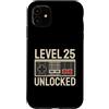 Level 25 Gamer Birthday Custodia per iPhone 11 Livello 25 Sbloccato Retro Gamer 25 ° compleanno