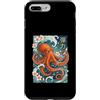 Octopus Cherry Blossom Japan Art Custodia per iPhone 7 Plus/8 Plus Arte giapponese in legno giapponese con polpo e fiori di ciliegio