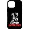 Caspian Cat Name GIfts Custodia per iPhone 16 Pro Max Design con nome del gatto del Caspio, tutto ciò di cui hai bisogno è amore