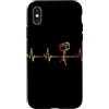 Drums Heartbeat Vintage T-Shirts Custodia per iPhone X/XS Batteria Battito cardiaco Vintage ECG Cardiogramma Retro