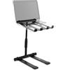 Pyle Supporto Portatile Pieghevole per Laptop, Angolo e Altezza Regolabili, Vassoio Antiscivolo per Tablet, DJ Mixer, Lavoro, Gaming e Uso Domestico