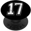 Vintage Varsity Athletic Numbers Maglia sportiva con numero 17, effetto invecchiato PopSockets PopGrip Adesivo
