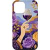Crimson Arc Collection Custodia per iPhone 12 mini Mano che tiene un bicchiere di vino tra rose da giardino