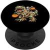 Halloween Gift For Trick Or Treating Spo Scheletro che cavalca la mummia dinosauro T-Rex zucca Happy Halloween PopSockets PopGrip Adesivo