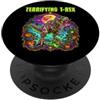 Halloween Glam Retro 90s Graffiti Pop Ar T-Rex Zombie Undead Dinosaur Tyrannosaurus Spettrale Spaventoso PopSockets PopGrip Adesivo
