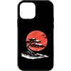 Pine Studio Custodia per iPhone 12 mini Giapponese Bonsai pino e sole Vintage Paesaggio