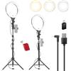 NEEWER ENTRY LEVEL VERSION 10,5 10W Ring Light con Treppiede da 66, Porta Telefono Overhead Compatibile con iPhone, Luce per Selfie LED Bicolore CRI85+ per TikTok Registrazione Video Streaming, N43